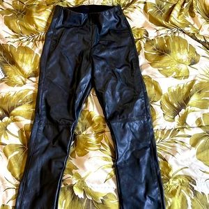 Black leather leggings